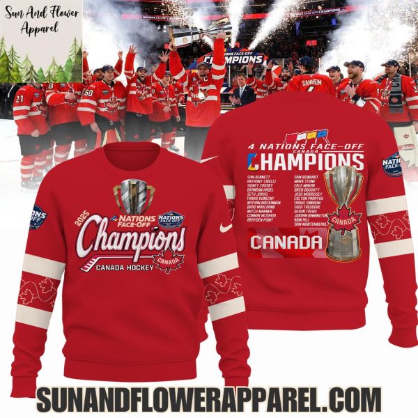 2025 Canada Hockey 4 Nations Face-Off Champions Hoodie – Limited Edition