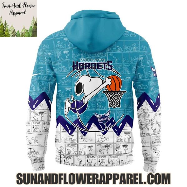 Charlotte Hornets Peanuts Night Happiness Is 75 Years Hoodie