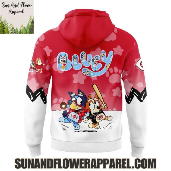 Cincinnati Reds 2025 Bluey And Bingo Hoodie