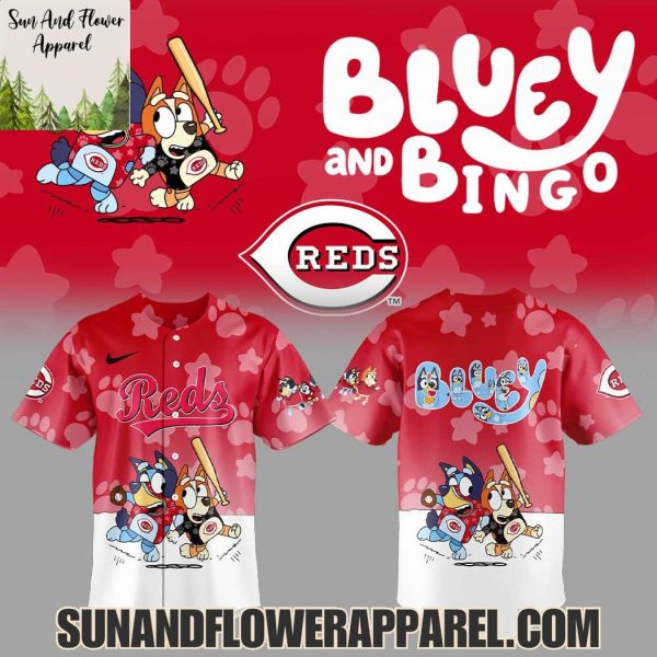 Cincinnati Reds 2025 Bluey And Bingo Hoodie