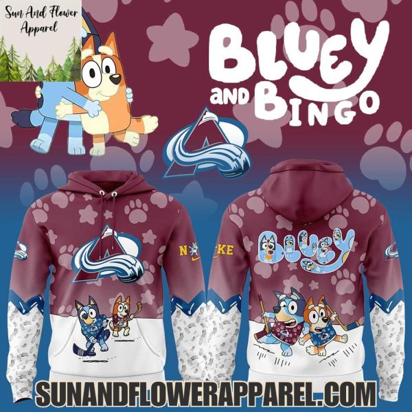 Colorado Avalanche 2025 Bluey And Bingo Hoodie