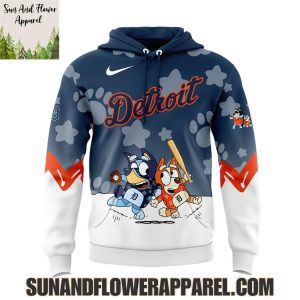 Detroit Tigers 2025 Bluey And Bingo Hoodie