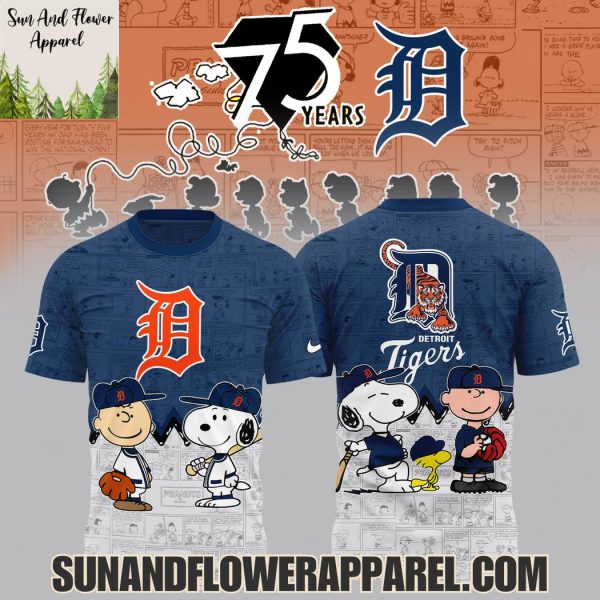 Detroit Tigers Peanuts Night Happiness Is 75 Years Hoodie