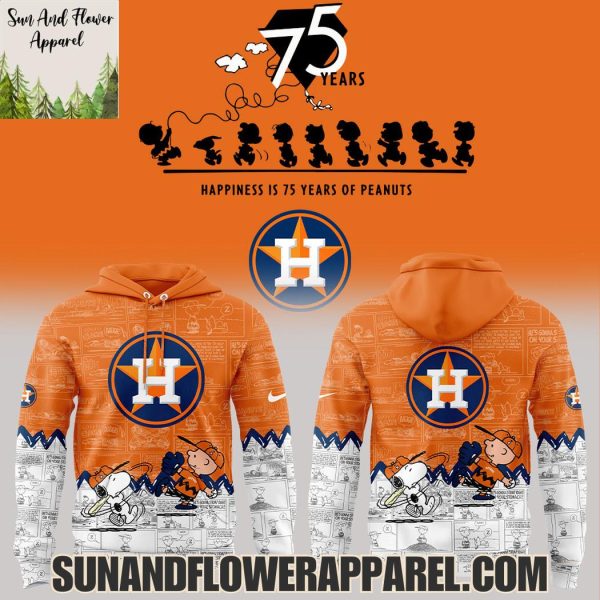 Houston Astros Peanuts Night Happiness Is 75 Years Hoodie