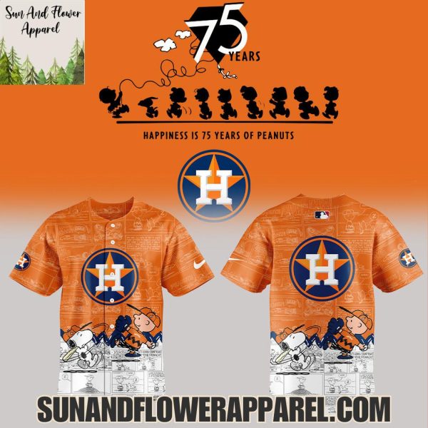 Houston Astros Peanuts Night Happiness Is 75 Years Hoodie