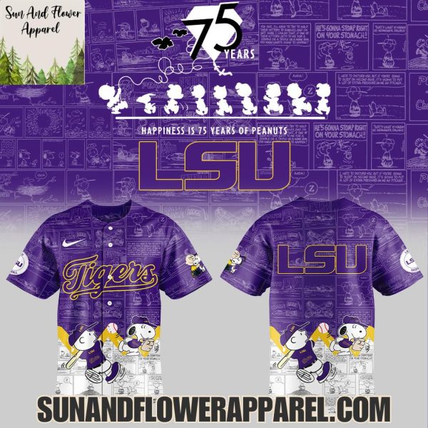 LSU Tigers Baseball Peanuts Night Happiness Is 75 Years Hoodie