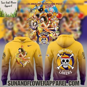 Luffy One Piece x Los Angeles Lakers Gold And Purple 2025 Limited Edition Hoodie