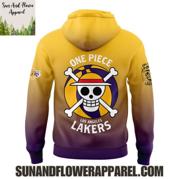 Luffy One Piece x Los Angeles Lakers Gold And Purple 2025 Limited Edition Hoodie