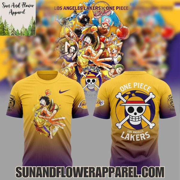 Luffy One Piece x Los Angeles Lakers Gold And Purple 2025 Limited Edition Hoodie