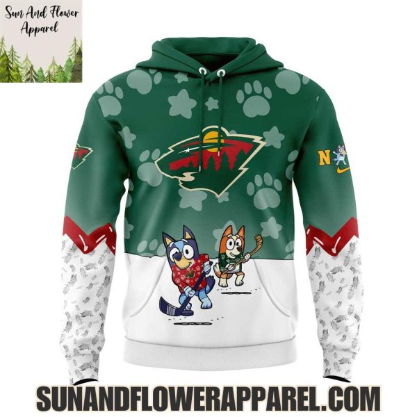 Minnesota Wild 2025 Bluey And Bingo Hoodie