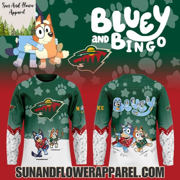 Minnesota Wild 2025 Bluey And Bingo Hoodie