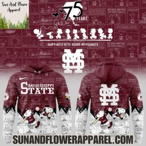 Mississippi State Bulldogs Baseball Peanuts Night Happiness Is 75 Years Hoodie