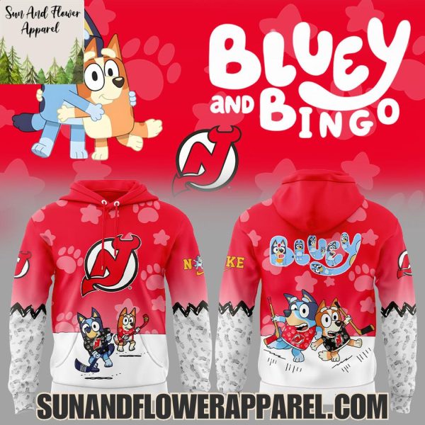 New Jersey Devils 2025 Bluey And Bingo Hoodie