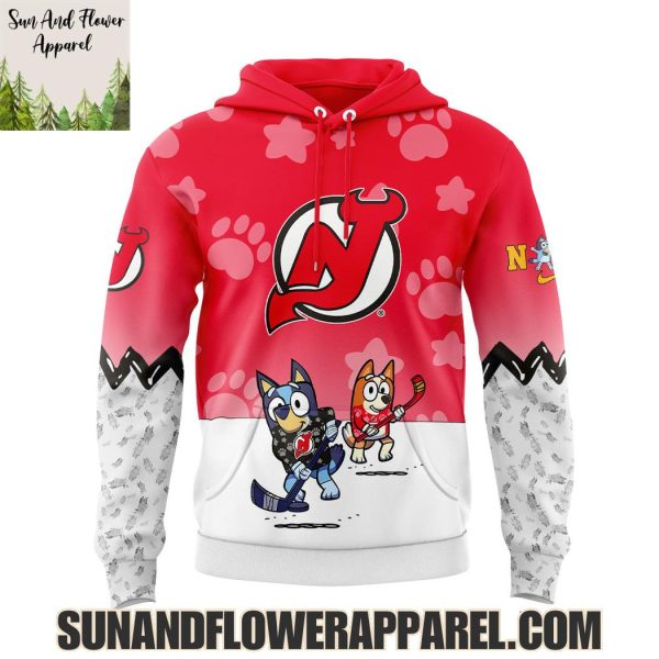 New Jersey Devils 2025 Bluey And Bingo Hoodie