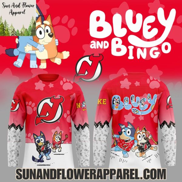 New Jersey Devils 2025 Bluey And Bingo Hoodie