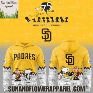 San Diego Padres Peanuts Night Happiness Is 75 Years Hoodie