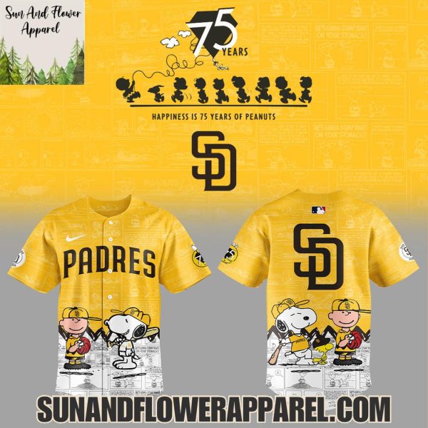 San Diego Padres Peanuts Night Happiness Is 75 Years Hoodie