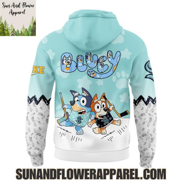 Seattle Kraken 2025 Bluey And Bingo Hoodie