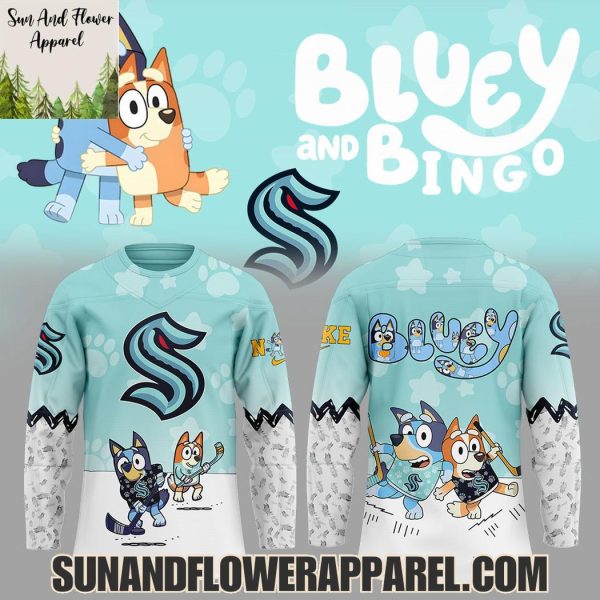 Seattle Kraken 2025 Bluey And Bingo Hoodie