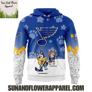 St. Louis Blues 2025 Bluey And Bingo Hoodie