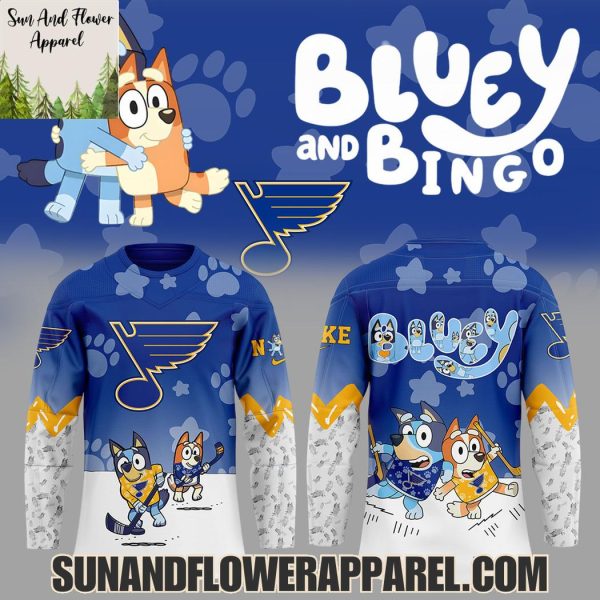 St. Louis Blues 2025 Bluey And Bingo Hoodie