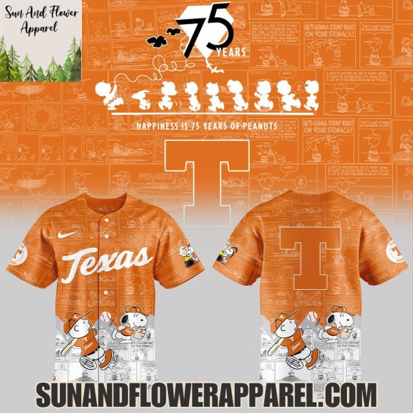 Texas Longhorns Baseball Peanuts Night Happiness Is 75 Years Hoodie