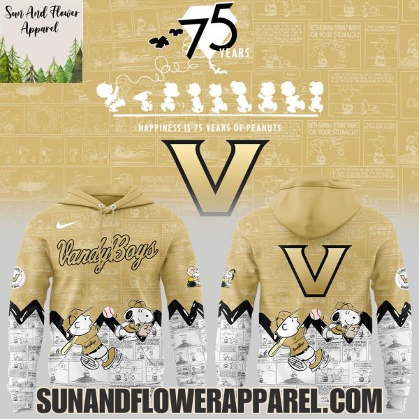 Vanderbilt Commodores Baseball Peanuts Night Happiness Is 75 Years Hoodie