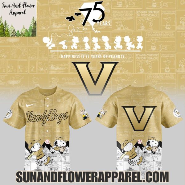 Vanderbilt Commodores Baseball Peanuts Night Happiness Is 75 Years Hoodie