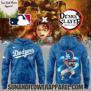 2025 Los Angeles Dodgers x Akaza Demon Slayer Kimetsu No Yaiba Limited Edition Hoodie