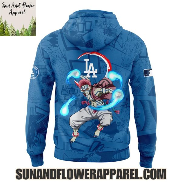 2025 Los Angeles Dodgers x Akaza Demon Slayer Kimetsu No Yaiba Limited Edition Hoodie