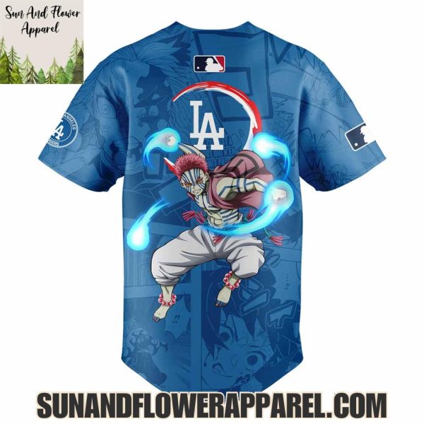 2025 Los Angeles Dodgers x Akaza Demon Slayer Kimetsu No Yaiba Limited Edition Hoodie