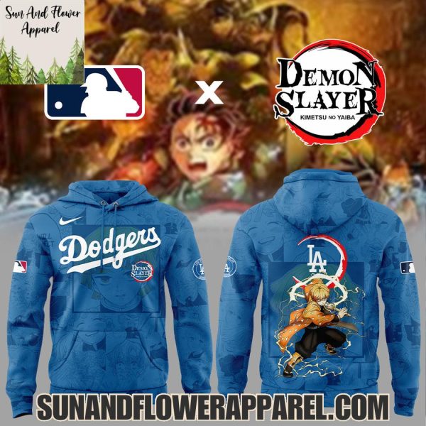 2025 Los Angeles Dodgers x Zenitsu Agatsuma Demon Slayer Kimetsu No Yaiba Limited Edition Hoodie