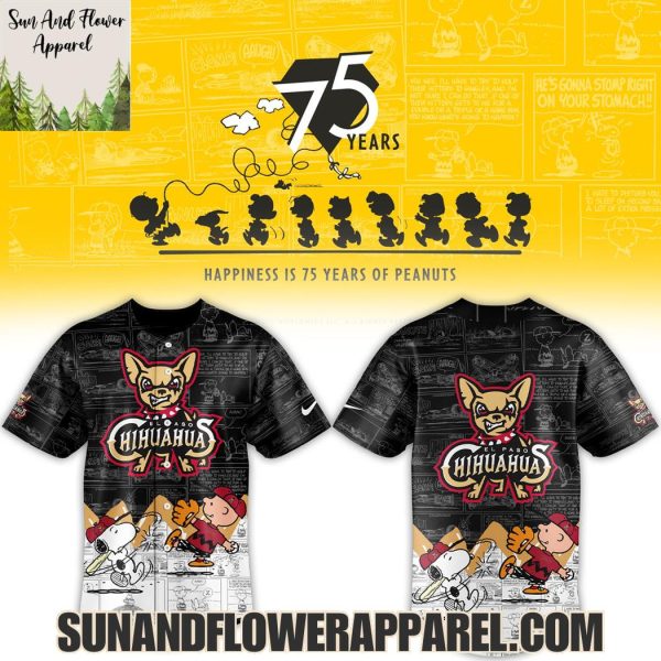 El Paso Chihuahuas Peanuts Night Happiness Is 75 Years Hoodie