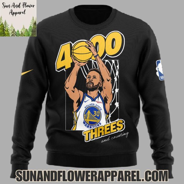 Golden State Warriors x Stephen Curry 4000th Threes And Counting Limited Edition Hoodie