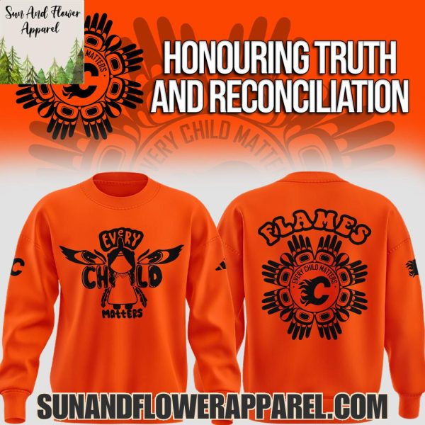 Honouring Truth And Reconciliation Calgary Flames 2025 Every Child Matters Special Edition Hoodie