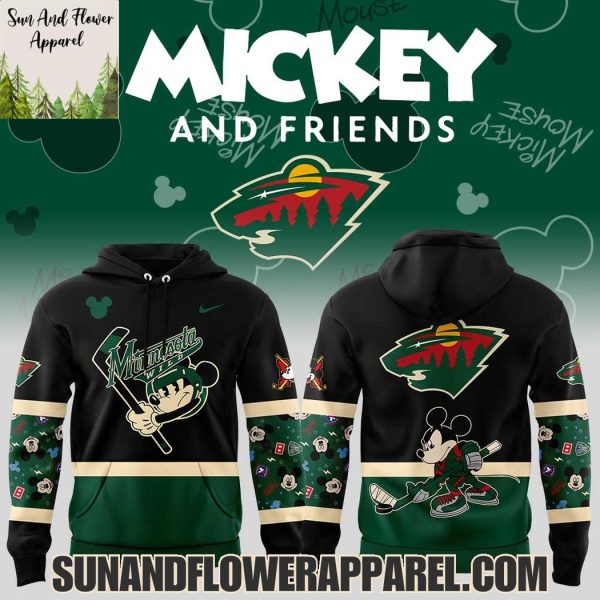 Minnesota Wild Mickey And Friends Uniform 2025 Limited Edition Hoodie