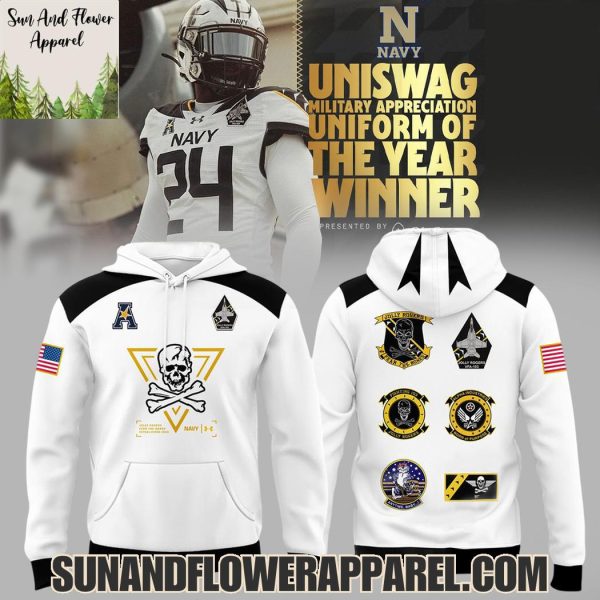 Navy Midshipmen Football 2025 Uniswag Military Appreciation Uniform Of The Year Winner Hoodie