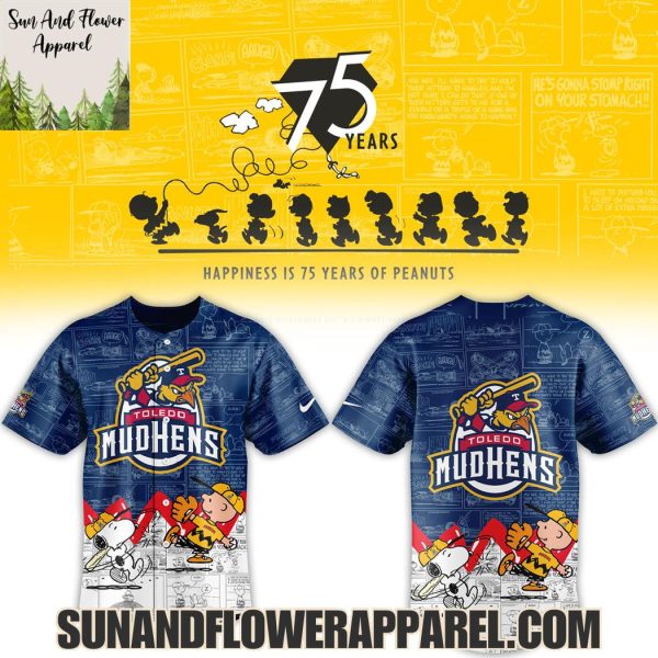 Toledo Mud Hens Peanuts Night Happiness Is 75 Years Hoodie